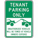 Tennant Parking Sign 24 x 18 