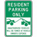 Resident Parking Sign 24 x 18 