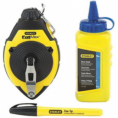 Chalk Line Reel Set 3 PC w/Chalk 100 Ft