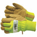 Leather Gloves Insulated Lime Green L PR