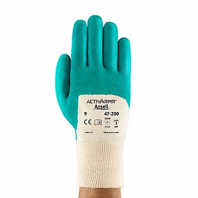 D1531 Coated Gloves 3/4 Dip Wh/Grn 7 PR