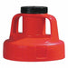 G3512 Utility Lid w/2 In Outlet HDPE Red