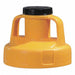 G3512 Utility Lid w/2 In Outlet HDPE Yellow