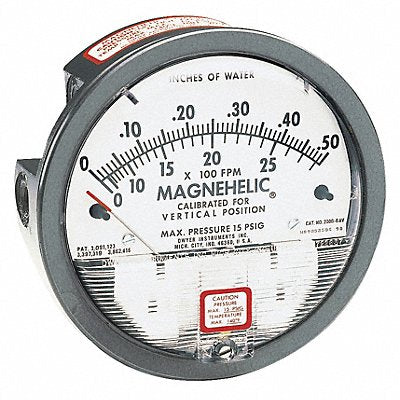 K4579 Pressure Gauge 0 to 0.25 In H2O