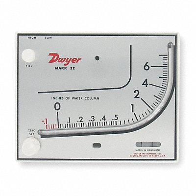 Manometer Inclined Vertical 7in wc Green