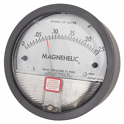 Pressure Gauge 0 to 0.25 In H2O