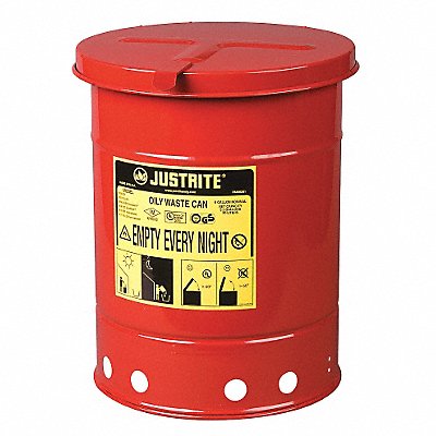 Oily Waste Can 6 gal Steel Red