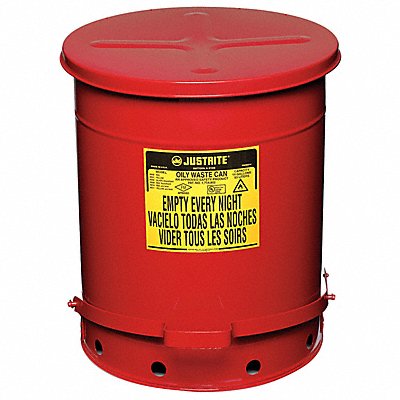 E6821 Oily Waste Can 14 gal Steel Red