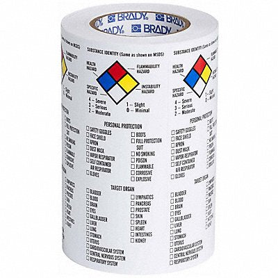 NFPA Label Vinyl 8 In.H 3 In.W PK500