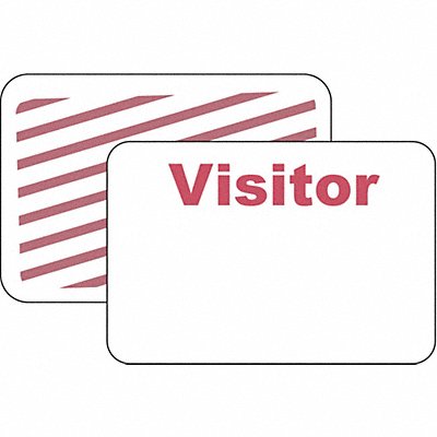 D0065 Visitor Badge 1 Week Red/White PK500