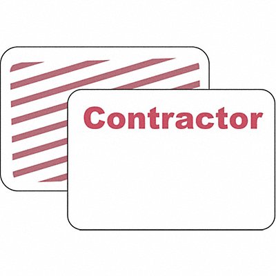 D0065 Contractor Badge 1 Week Red/White PK500