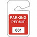 Parking Permits Rearview 001-100 Wht/Red