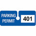 Parking Permits Rearview Wht/Blue PK100