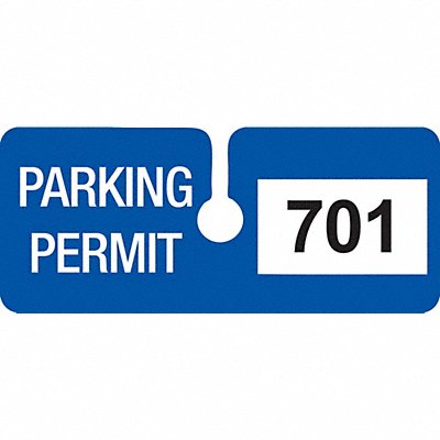 Parking Permits Rearview Wht/Blue PK100