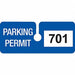 Parking Permits Rearview Wht/Blue PK100