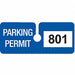 Parking Permits Rearview Wht/Blue PK100