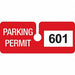 Parking Permits Rearview Wht/Red PK100