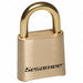 Combination Padlock 1 3/4in Rectgle Gold