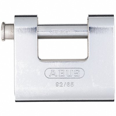 Keyed Padlock 1 19/64in Rectangle Silver