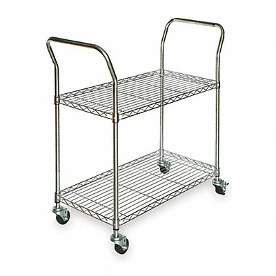 Wire Cart 2 Shelf Chrome 53x24x39 In.