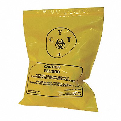 Chemo Waste Bags 1/2 gal Yellow PK100