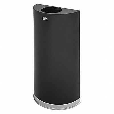 Trash Can Half Round 12 gal Black