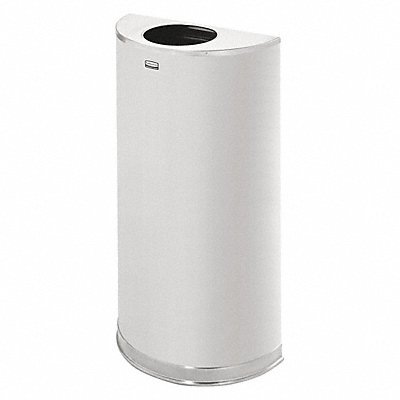 Trash Can Half Round 12 gal Silver