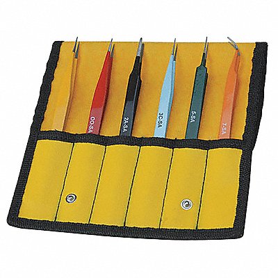 Color Coded Tweezers Set 6 Pc