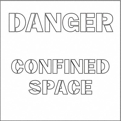 Floor Stencil Danger Confined Space Poly