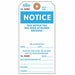 Notice Tag 5 3/4in H 2 7/8in W PK100