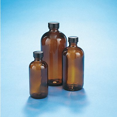 Bottle 112 mm H Amber 48 mm Dia PK24