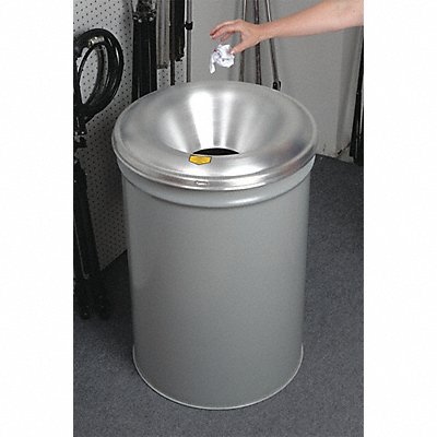 Trash Can Round 55 gal Gray