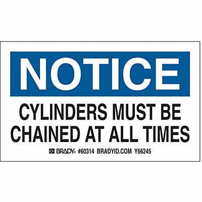 Gas Cylinder Label 3in x 5in Paper PK10