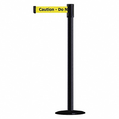 D0008 Barrier Post with Belt Black No Scuff