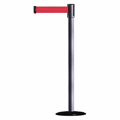 D0007 Barrier Post with Belt 7-1/2 ft L Red