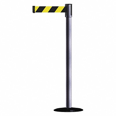 D0007 Barrier Post with Belt Gray