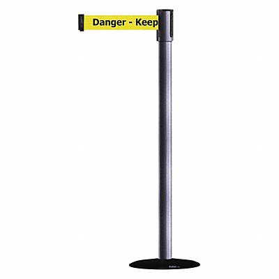 D0008 Barrier Post with Belt Gray