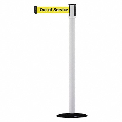 D0008 Barrier Post with Belt Black No Scuff