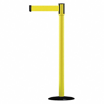 D0007 Barrier Post w/ Belt 7-1/2 ft L Yellow