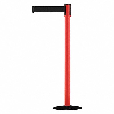 D0007 Barrier Post with Belt 7-1/2 ft L Black