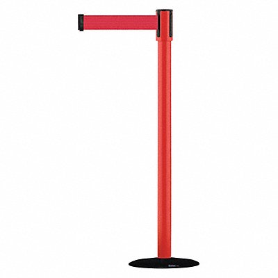 D0007 Barrier Post with Belt 7-1/2 ft L Red