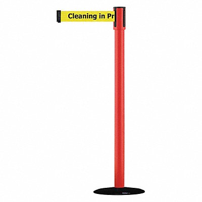 D0008 Barrier Post w/ Belt Red Black No Scuff