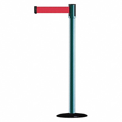 D0007 Barrier Post with Belt 7-1/2 ft L Red