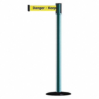 D0008 Barrier Post with Belt Black No Scuff