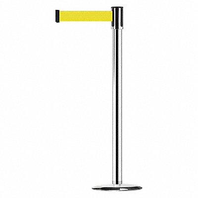 D0009 Barrier Post w/ Belt 7-1/2 ft L Yellow