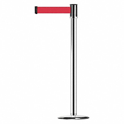 D0009 Barrier Post with Belt 7-1/2 ft L Red