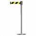 D0009 Barrier Post with Belt Polished Chrome