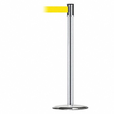 D0009 Barrier Post w/ Belt 7-1/2 ft L Yellow