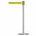 D0011 Barrier Post with Belt Satin Chrome