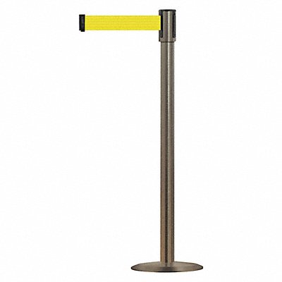 D0014 Barrier Post w/ Belt 7-1/2 ft L Yellow